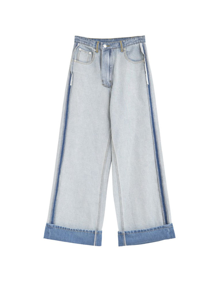 ≪8月29日待望の再販≫【再販記念！ クーポンで20%OFF ¥5,998⇒¥4,798 】〖クーポンコード：SH_20-RD_250829〗[リニューアル][新色追加][低身長/高身長サイズ有]ワイドストレートリバースデニムパンツ