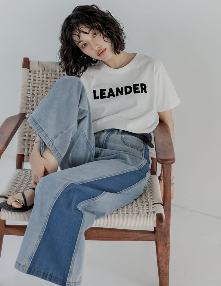 [低身長/高身長サイズ有]コットンデニムパネルワイドパンツ パンツ 人気レディースファッション通販 リエディ