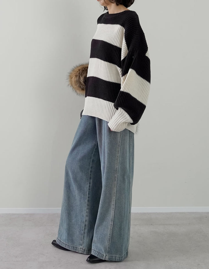 [低身長/高身長サイズ有]コットンデニムパネルワイドパンツ パンツ 人気レディースファッション通販 リエディ