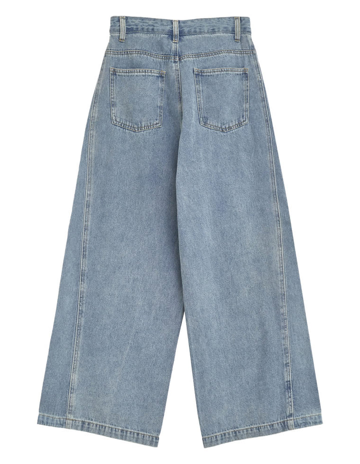 【TIME SALE 15%OFF ¥5,498⇒¥4,673】[2025 SUMMER COLLECTION][低身長/高身長サイズ有]コットンデニムパネルワイドパンツ パンツ 人気レディースファッション通販 リエディ