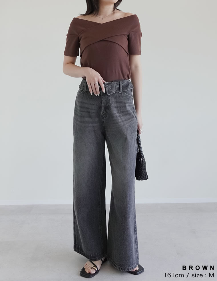 2WAYオフショルクロストップス - トップス通販 | 人気レディース