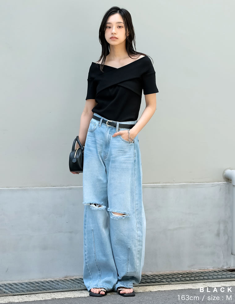 2WAYオフショルクロストップス - トップス通販 | 人気レディース