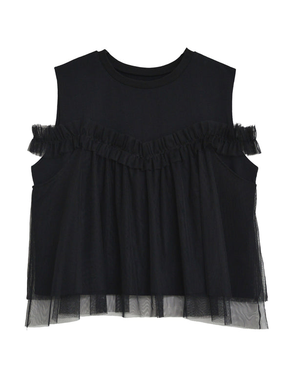 【TIME SALE 20%OFF ¥2,998⇒¥2,398】3WAYチュールドッキングノースリーブトップス[mb] トップス 人気レディースファッション通販 リエディ