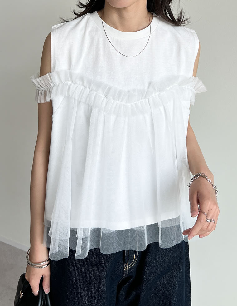 3WAYチュールノースリーブトップス - トップス通販 | 人気レディース