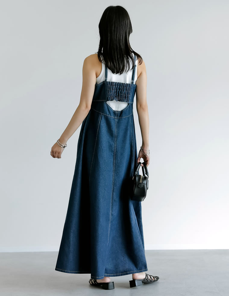 デニムパネルフレアキャミワンピース - ワンピース通販 | 人気