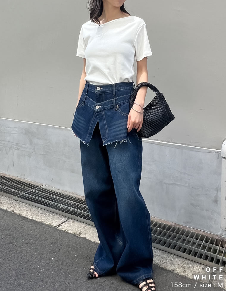 スムースアシンメトリーネックトップス - トップス通販 | 人気