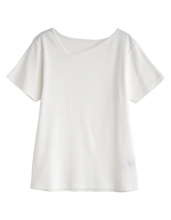 【TIME SALE 20%OFF ¥2,998⇒¥2,398】スムースカットソーアシンメトリーネックトップス[mb] トップス 人気レディースファッション通販 リエディ