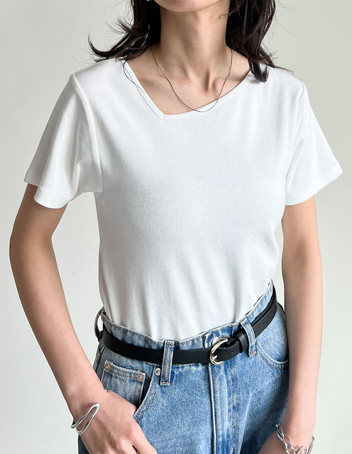 【TIME SALE 20%OFF ¥2,998⇒¥2,398】スムースカットソーアシンメトリーネックトップス[mb] トップス 人気レディースファッション通販 リエディ