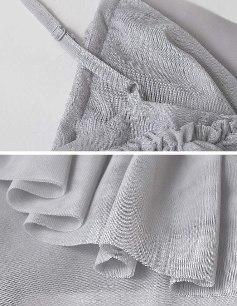 favclo ayu チュールデザインビスチェ　サイズF グレー　アシンメトリー favclo ayu チュールデザインビスチェ サイズF グレー
