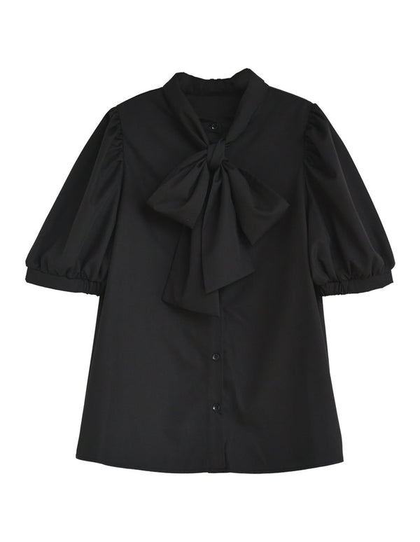 【TIME SALE 20%OFF ¥5,298⇒¥4,238】ブロード半袖ボウタイブラウス[mb] トップス 人気レディースファッション通販 リエディ