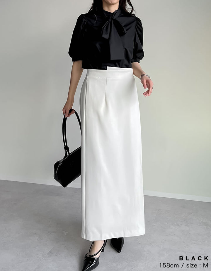 【TIME SALE 20%OFF ¥5,298⇒¥4,238】ブロード半袖ボウタイブラウス[mb] トップス 人気レディースファッション通販 リエディ