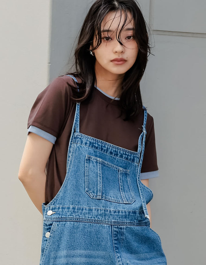 【TIME SALE 20%OFF ¥2,998⇒¥2,398】[2025 SUMMER COLLECTION]レイヤード風シアースムース半袖トップス[mb] トップス 人気レディースファッション通販 リエディ