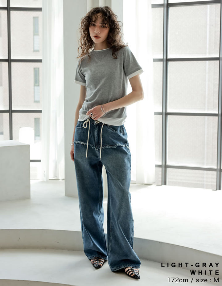 【TIME SALE 20%OFF ¥2,998⇒¥2,398】[2025 SUMMER COLLECTION]レイヤード風シアースムース半袖トップス[mb] トップス 人気レディースファッション通販 リエディ