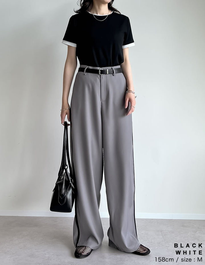 【TIME SALE 20%OFF ¥2,998⇒¥2,398】[2025 SUMMER COLLECTION]レイヤード風シアースムース半袖トップス[mb] トップス 人気レディースファッション通販 リエディ