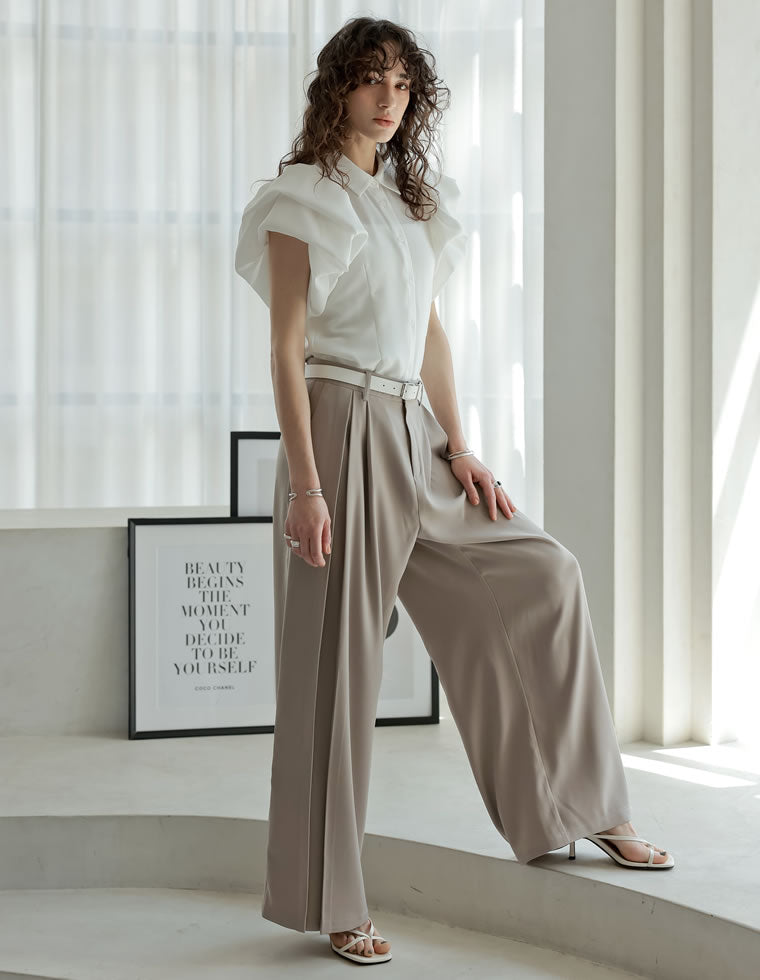 ジョーゼットフリルスリーブブラウス - トップス通販 | 人気レディース