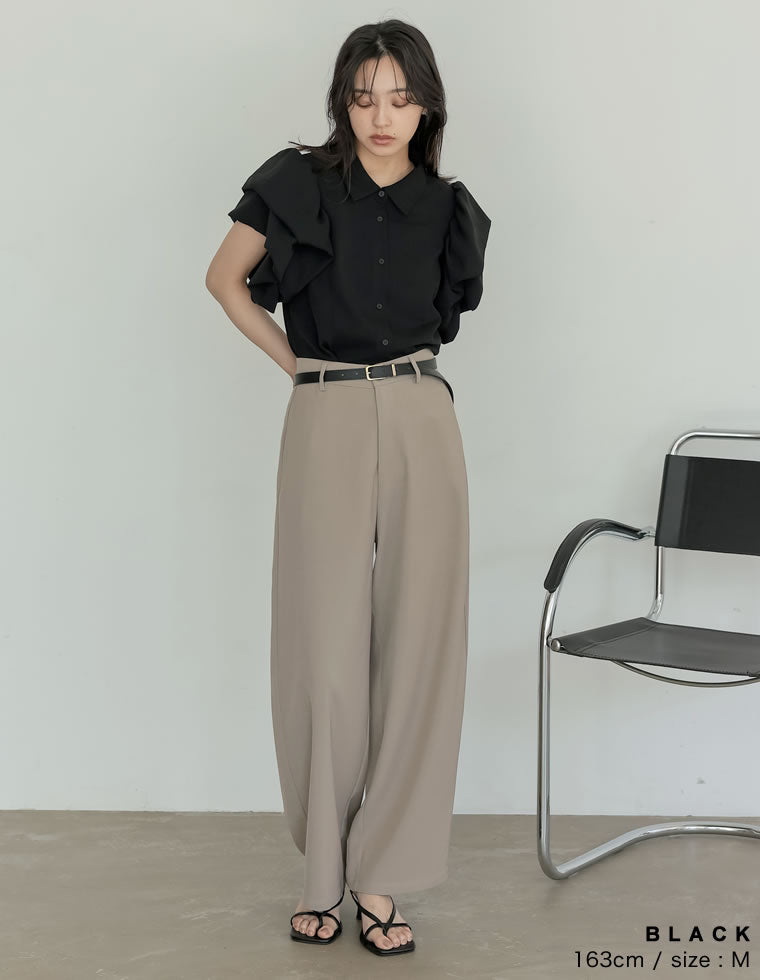 ブラウス シャツ フリルスリーブジョーゼットブラウス レディース Re:EDIT ブラウス シャツ 「2025 SUMMER COLLECTION