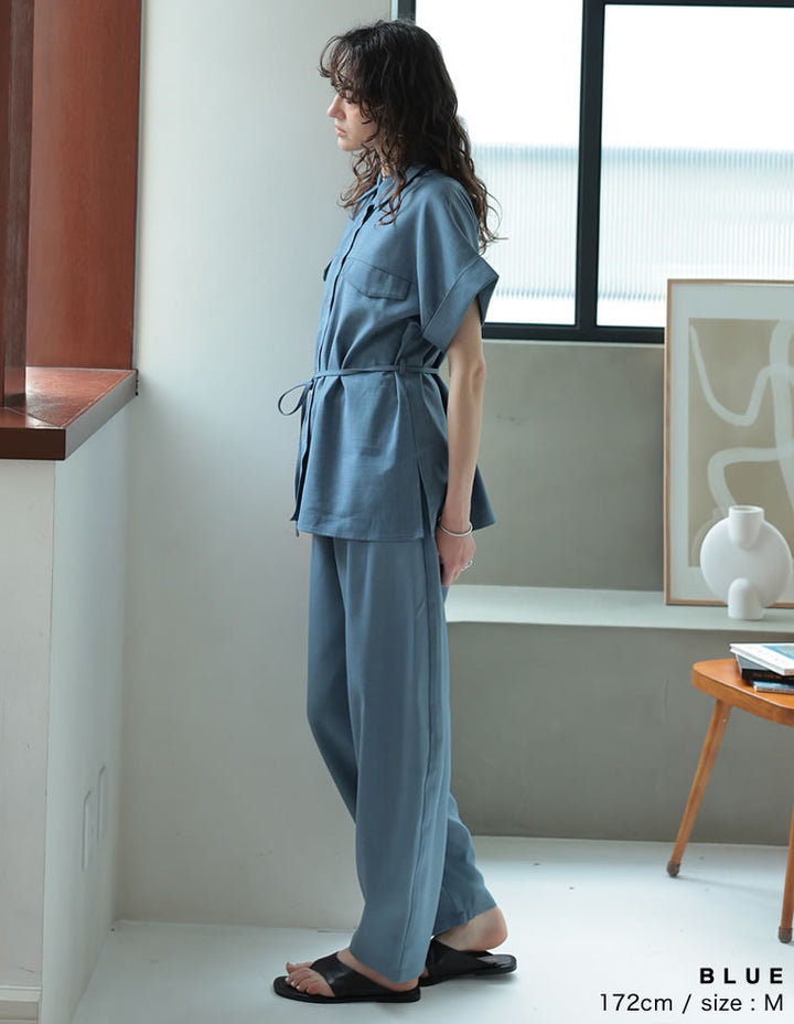 【TIME SALE 20%OFF ¥4,998⇒¥3,998】[2025 SUMMER COLLECTION][低身長/高身長サイズ有][洗える][セットアップ対応]リネンライクタックバレルレッグパンツ パンツ 人気レディースファッション通販 リエディ