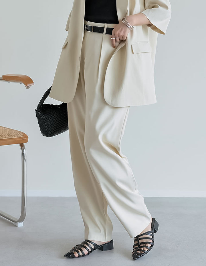【TIME SALE 20%OFF ¥4,998⇒¥3,998】[2025 SUMMER COLLECTION][低身長/高身長サイズ有][洗える][セットアップ対応]リネンライクタックバレルレッグパンツ パンツ 人気レディースファッション通販 リエディ