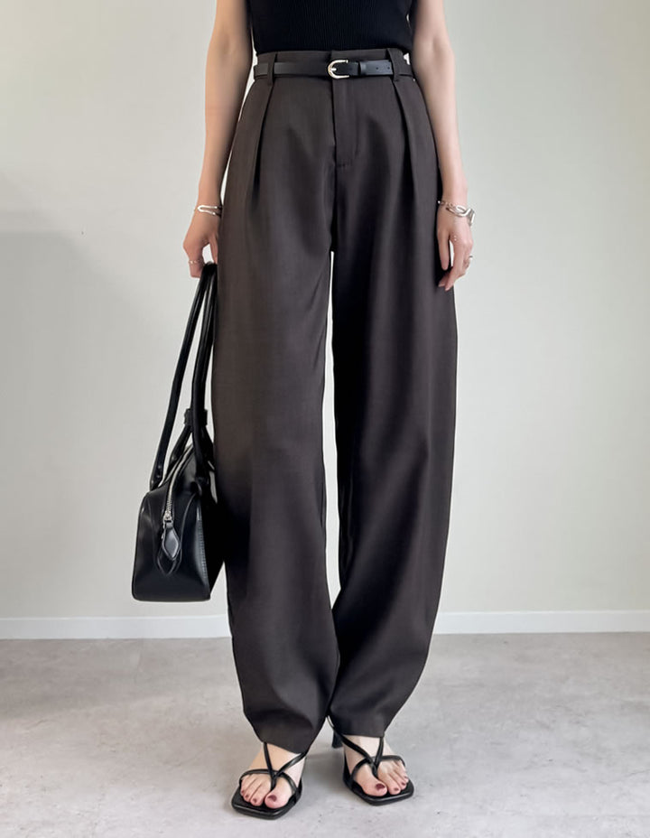【TIME SALE 20%OFF ¥4,998⇒¥3,998】[2025 SUMMER COLLECTION][低身長/高身長サイズ有][洗える][セットアップ対応]リネンライクタックバレルレッグパンツ パンツ 人気レディースファッション通販 リエディ
