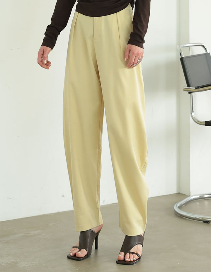 【TIME SALE 20%OFF ¥4,998⇒¥3,998】[2025 SUMMER COLLECTION][低身長/高身長サイズ有][洗える][セットアップ対応]リネンライクタックバレルレッグパンツ パンツ 人気レディースファッション通販 リエディ