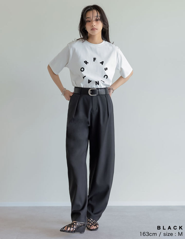 【TIME SALE 20%OFF ¥4,998⇒¥3,998】[2025 SUMMER COLLECTION][低身長/高身長サイズ有][洗える][セットアップ対応]リネンライクタックバレルレッグパンツ パンツ 人気レディースファッション通販 リエディ