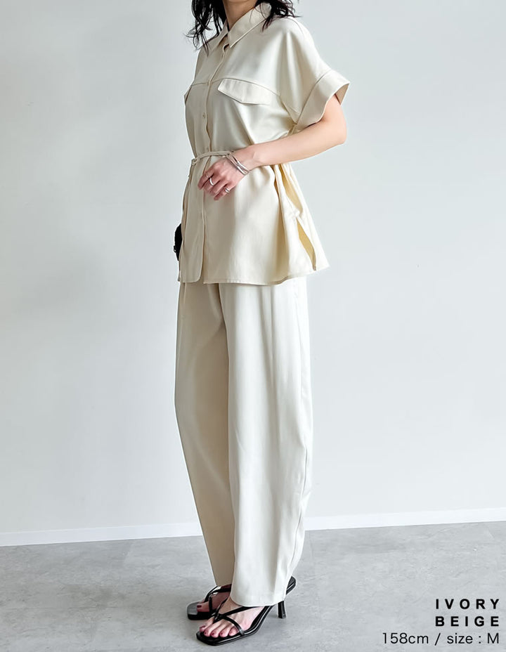 【TIME SALE 20%OFF ¥4,998⇒¥3,998】[2025 SUMMER COLLECTION][低身長/高身長サイズ有][洗える][セットアップ対応]リネンライクタックバレルレッグパンツ パンツ 人気レディースファッション通販 リエディ