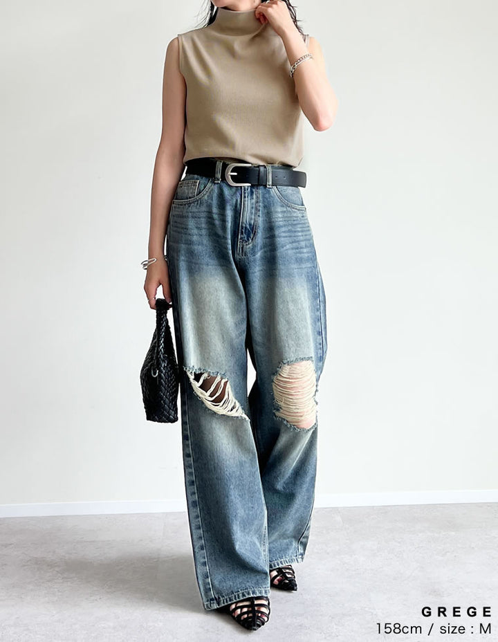 【TIME SALE 20%OFF ¥2,998⇒¥2,398】リブカットソーハイネックトップス[mb] トップス 人気レディースファッション通販 リエディ