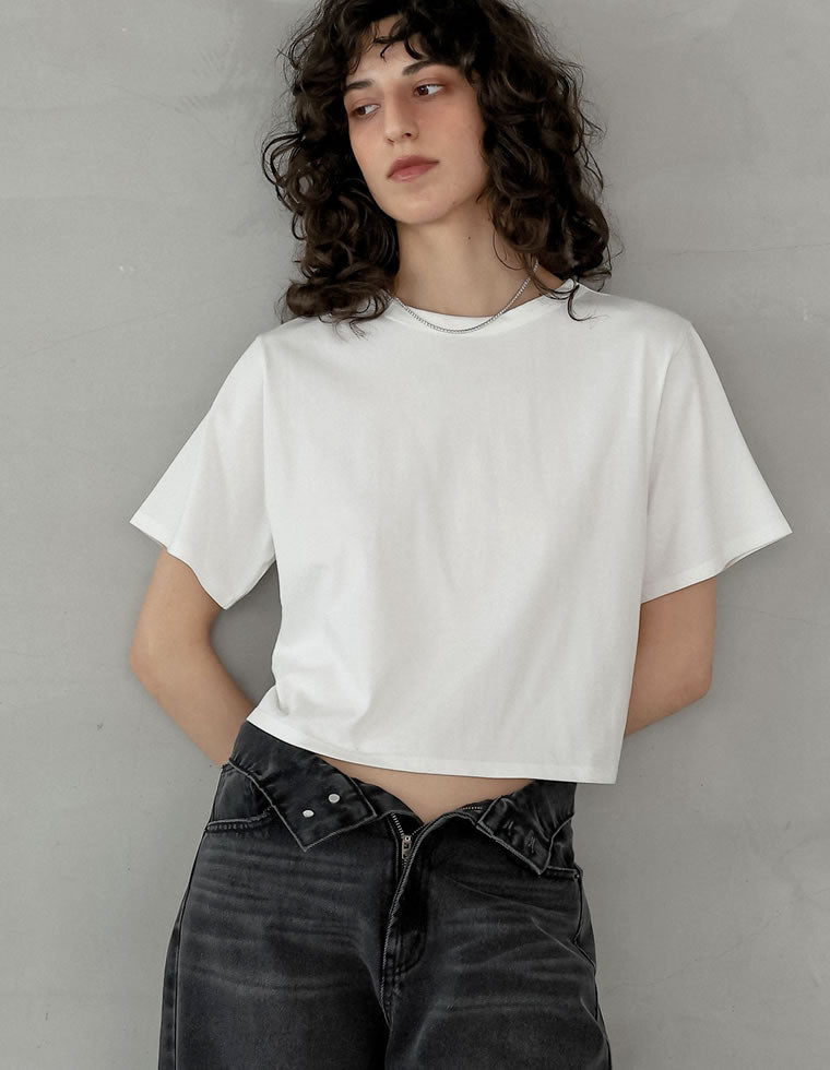 セミクロップド半袖Tシャツ - トップス通販 | 人気レディース