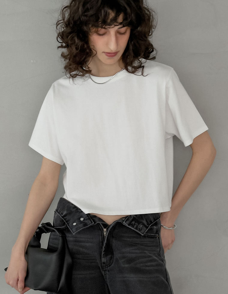 セミクロップド半袖Tシャツ - トップス通販 | 人気レディース