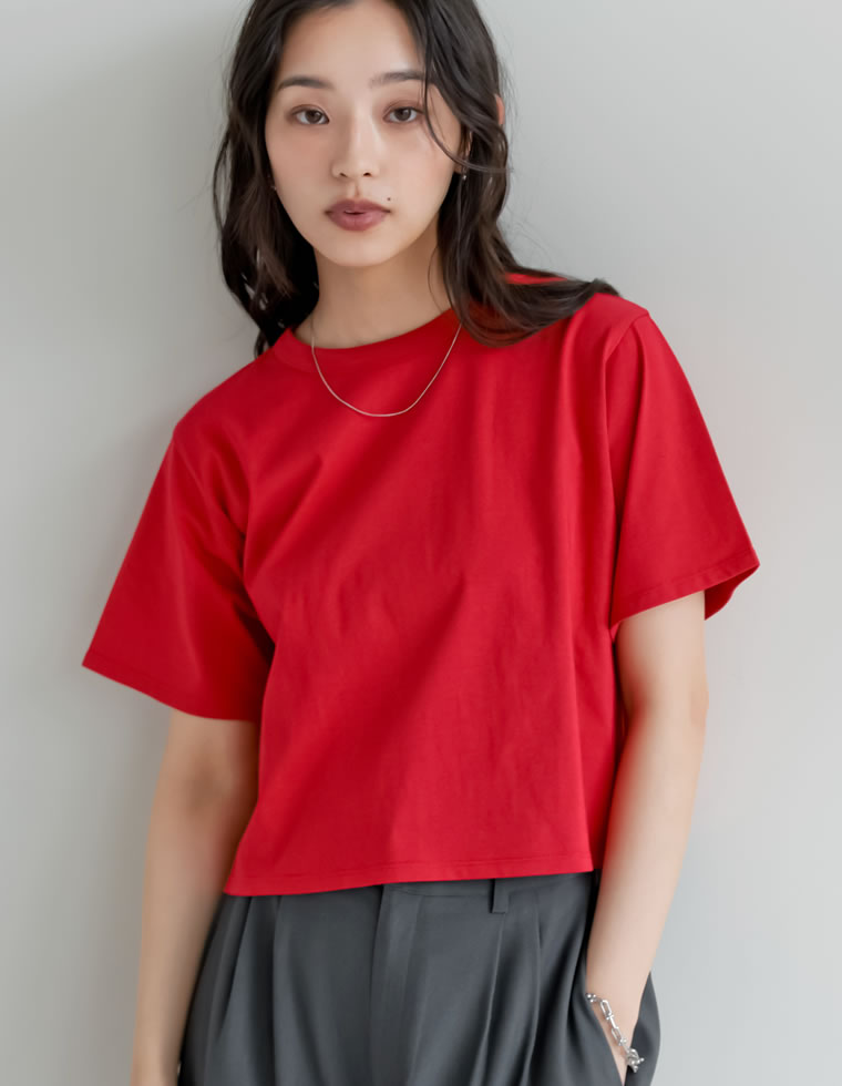 セミクロップド半袖Tシャツ - トップス通販 | 人気レディース