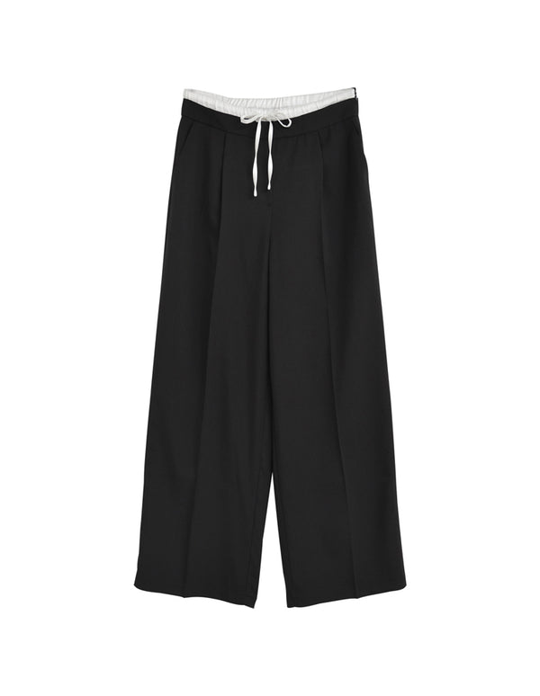 【TIME SALE 10%OFF ¥4,998⇒¥4,498】[低身長/高身長サイズ有]リネンライクダブルウエストスラックス パンツ 人気レディースファッション通販 リエディ