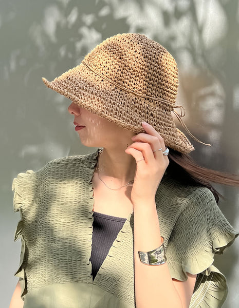 シンプル細編みペーパーハット - 帽子通販 | 人気レディース