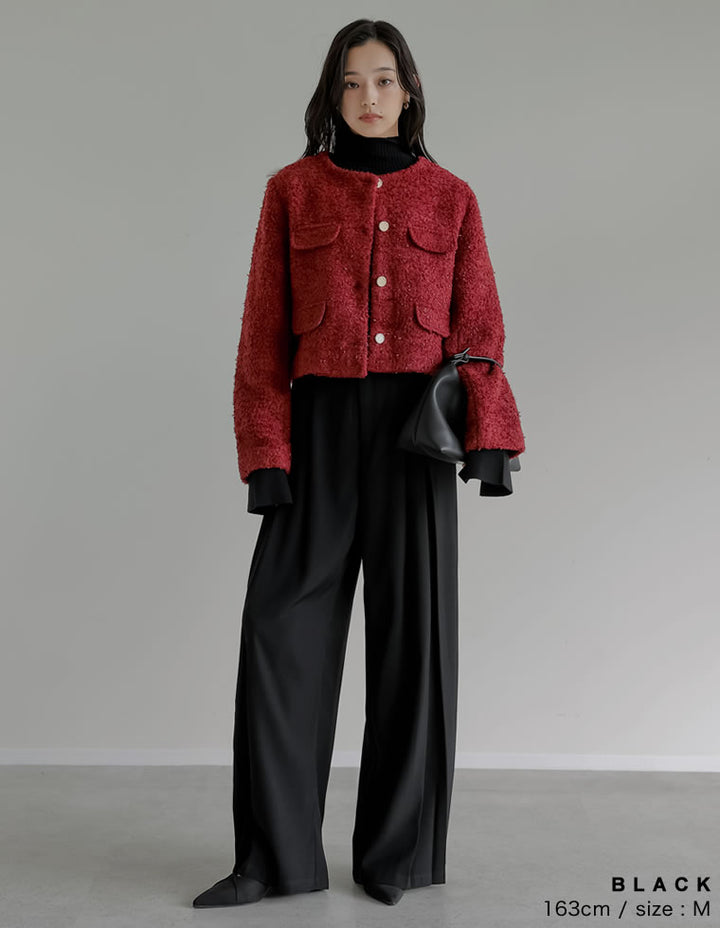 [2025AW COLLECTION][低身長/高身長/大きいサイズ有]タックプリーツワイドパンツ パンツ 人気レディースファッション通販 リエディ