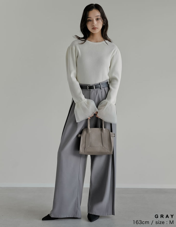 [2025AW COLLECTION][低身長/高身長/大きいサイズ有]タックプリーツワイドパンツ パンツ 人気レディースファッション通販 リエディ