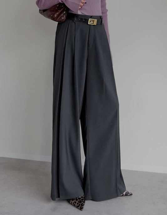 [2025AW COLLECTION][低身長/高身長/大きいサイズ有]タックプリーツワイドパンツ パンツ 人気レディースファッション通販 リエディ