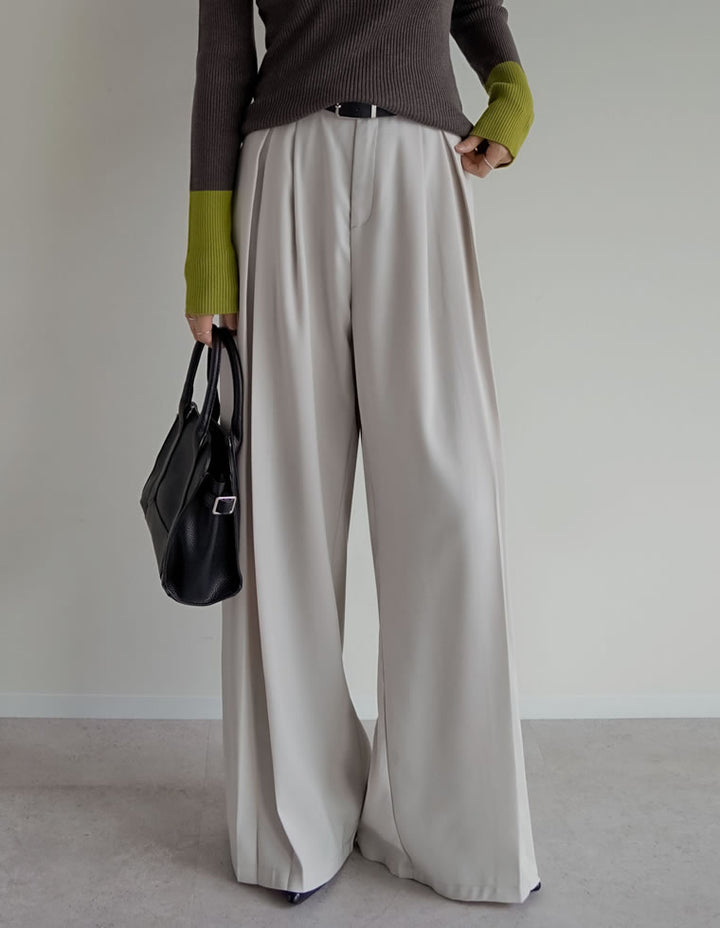 [2025AW COLLECTION][低身長/高身長/大きいサイズ有]タックプリーツワイドパンツ パンツ 人気レディースファッション通販 リエディ