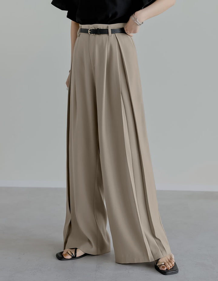 [2025AW COLLECTION][低身長/高身長/大きいサイズ有]タックプリーツワイドパンツ パンツ 人気レディースファッション通販 リエディ