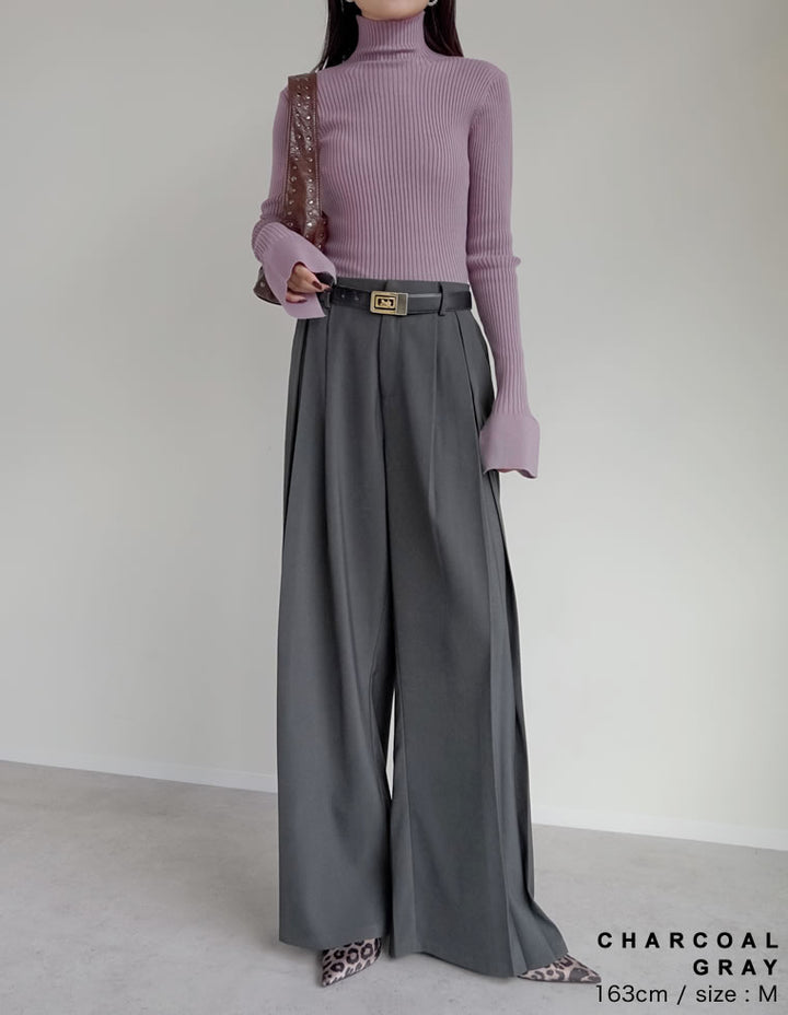 [2025AW COLLECTION][低身長/高身長/大きいサイズ有]タックプリーツワイドパンツ パンツ 人気レディースファッション通販 リエディ