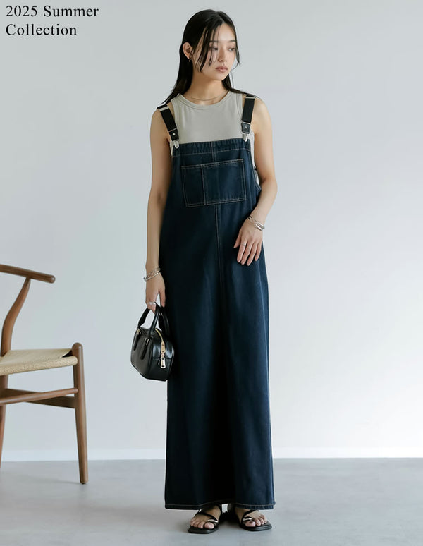 《今だけ！2BUY20%OFFクーポンで ¥6,173⇒¥4,938》【決算SALE！ 5％OFF】[2025 SUMMER COLLECTION][低身長サイズ有]サスペンダーベルト付きデニムジャンパースカート