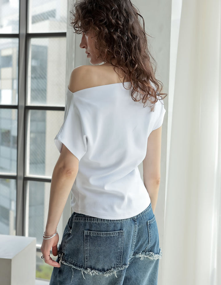 【TIME SALE 20%OFF ¥3,979⇒¥3,183】[2025 SUMMER COLLECTION][接触冷感]マシュマロカットソーワンショルダーTシャツ[mb] トップス 人気レディースファッション通販 リエディ