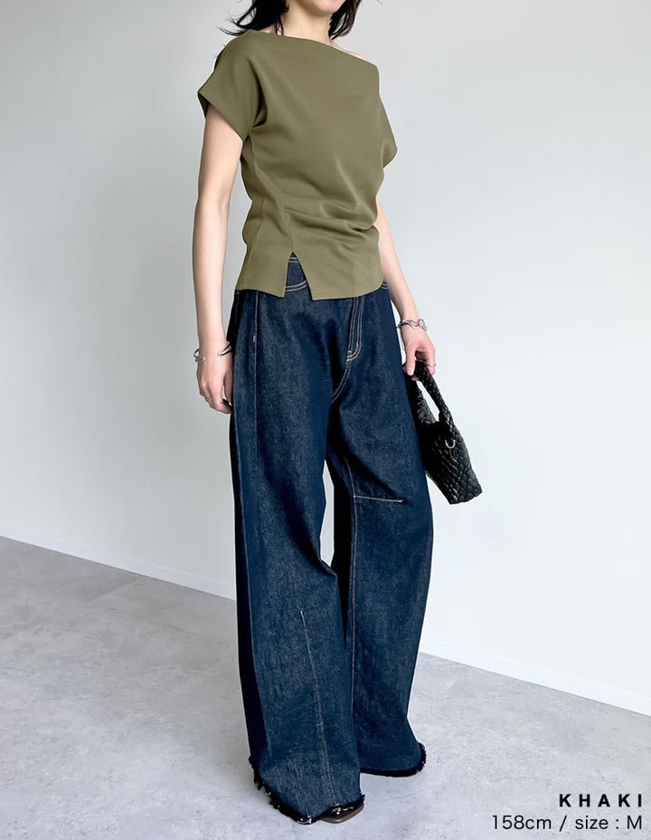 【TIME SALE 20%OFF ¥3,979⇒¥3,183】[2025 SUMMER COLLECTION][接触冷感]マシュマロカットソーワンショルダーTシャツ[mb] トップス 人気レディースファッション通販 リエディ