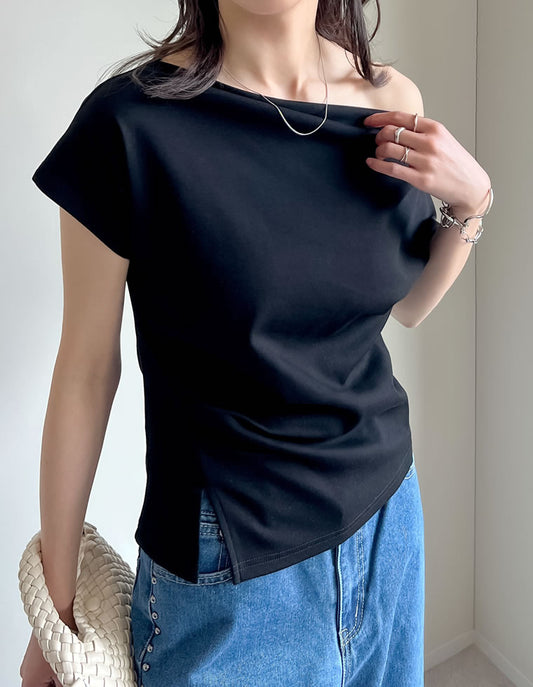 【TIME SALE 20%OFF】[接触冷感]マシュマロカットソーワンショルダーTシャツ[mb] トップス 人気レディースファッション通販 リエディ
