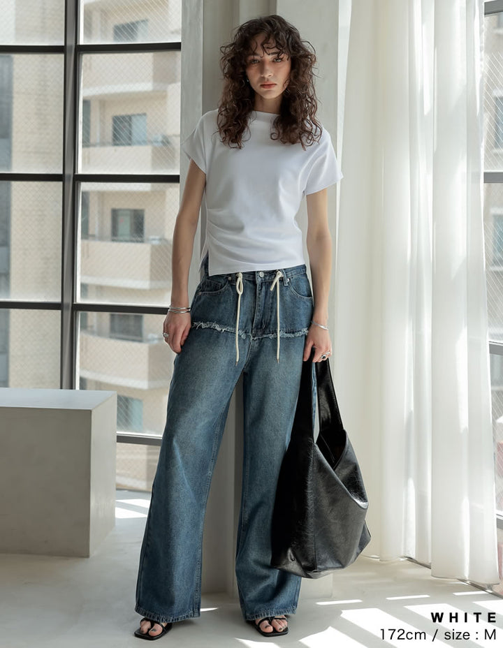【TIME SALE 20%OFF ¥3,979⇒¥3,183】[2025 SUMMER COLLECTION][接触冷感]マシュマロカットソーワンショルダーTシャツ[mb] トップス 人気レディースファッション通販 リエディ