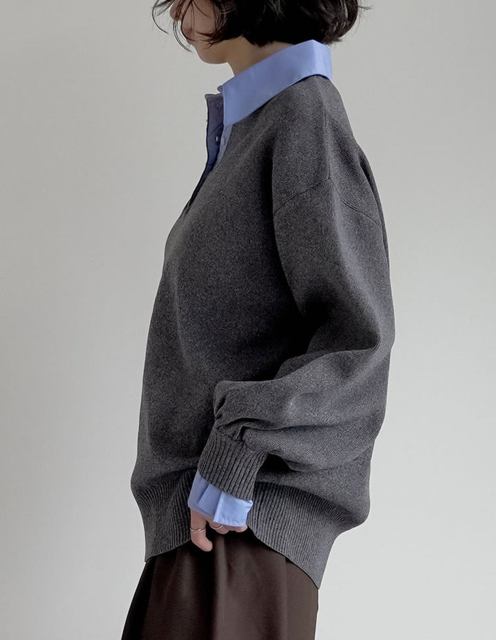 [新色追加]シャツ襟付きポロスポンジニットトップス トップス 人気レディースファッション通販 リエディ