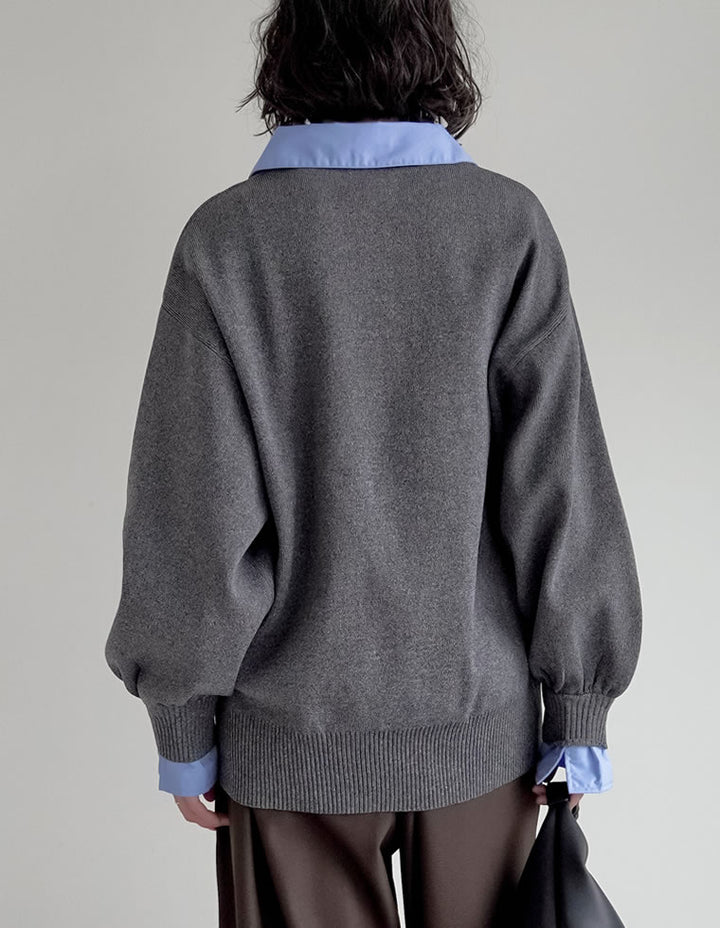 [新色追加]シャツ襟付きポロスポンジニットトップス トップス 人気レディースファッション通販 リエディ