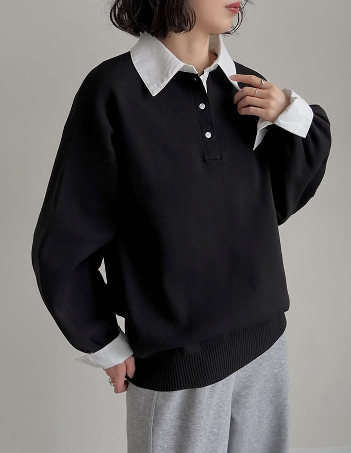 [新色追加]シャツ襟付きポロスポンジニットトップス トップス 人気レディースファッション通販 リエディ