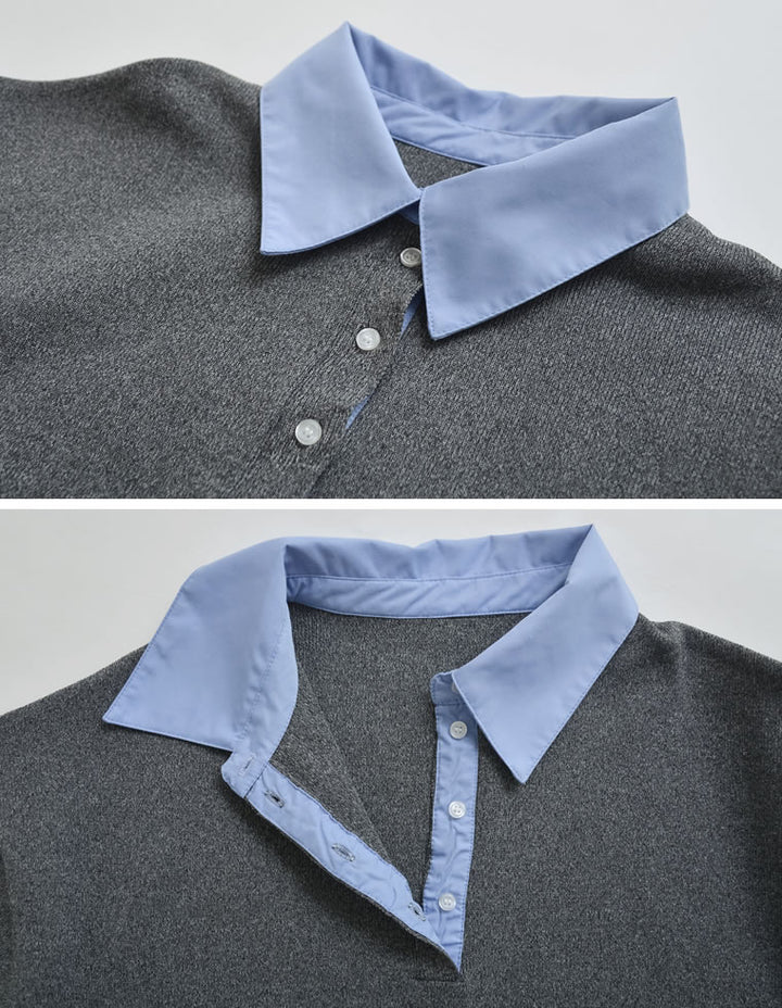 [新色追加]シャツ襟付きポロスポンジニットトップス トップス 人気レディースファッション通販 リエディ