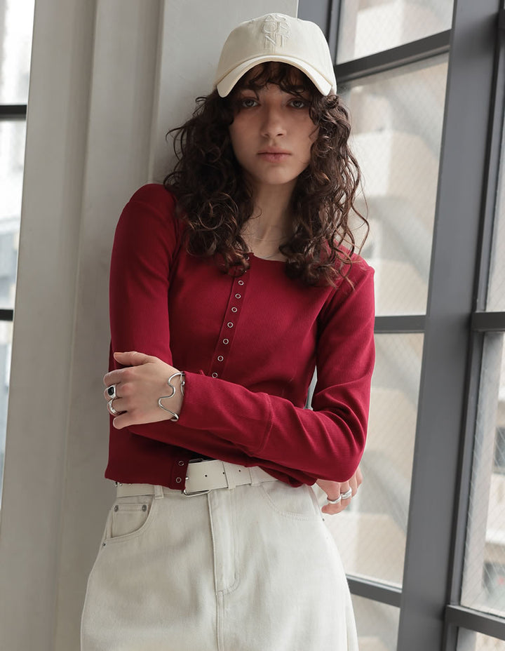 【TIME SALE 20%OFF ¥4,499⇒¥3,599】[2025 SUMMER COLLECTION]リブカットソースナップボタンカーディガン トップス 人気レディースファッション通販 リエディ