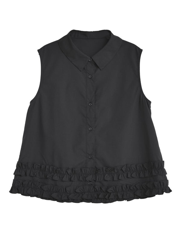 【TIME SALE 20%OFF ¥4,998⇒¥3,998】ブロード裾フリルノースリーブブラウス[mb] トップス 人気レディースファッション通販 リエディ