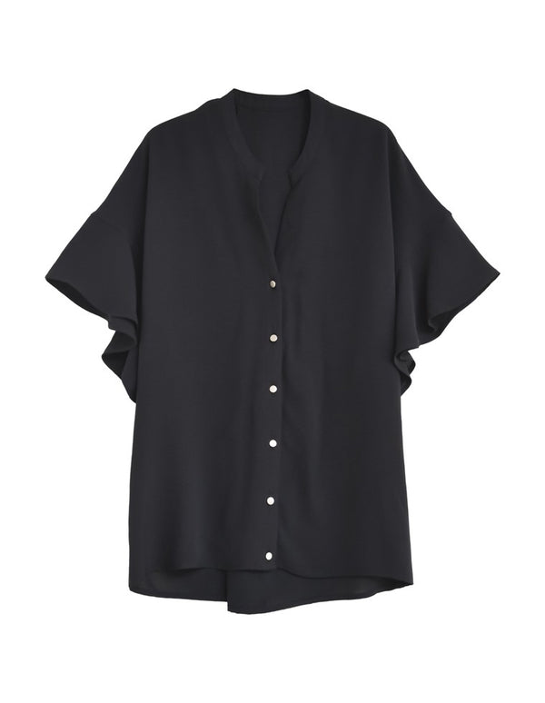 [UVカット][接触冷感][体型カバー]ポーラVネックフレアスリーブ切り替え半袖ブラウス[mb] トップス 人気レディースファッション通販 リエディ